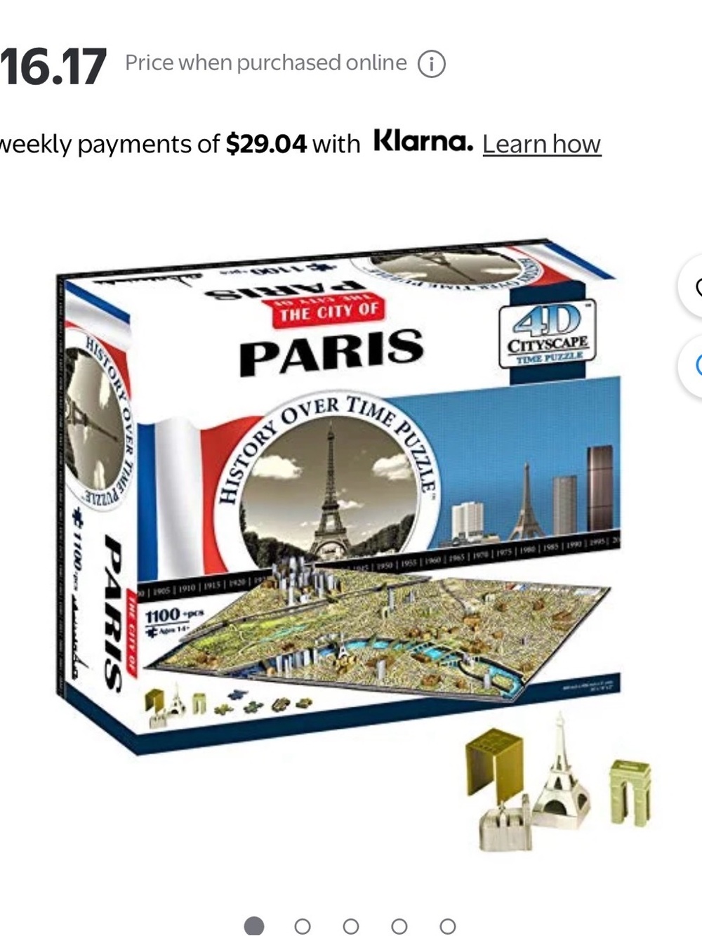 4D Cityscape Paris 1100-Piece History Over Time Puzzle - Multi